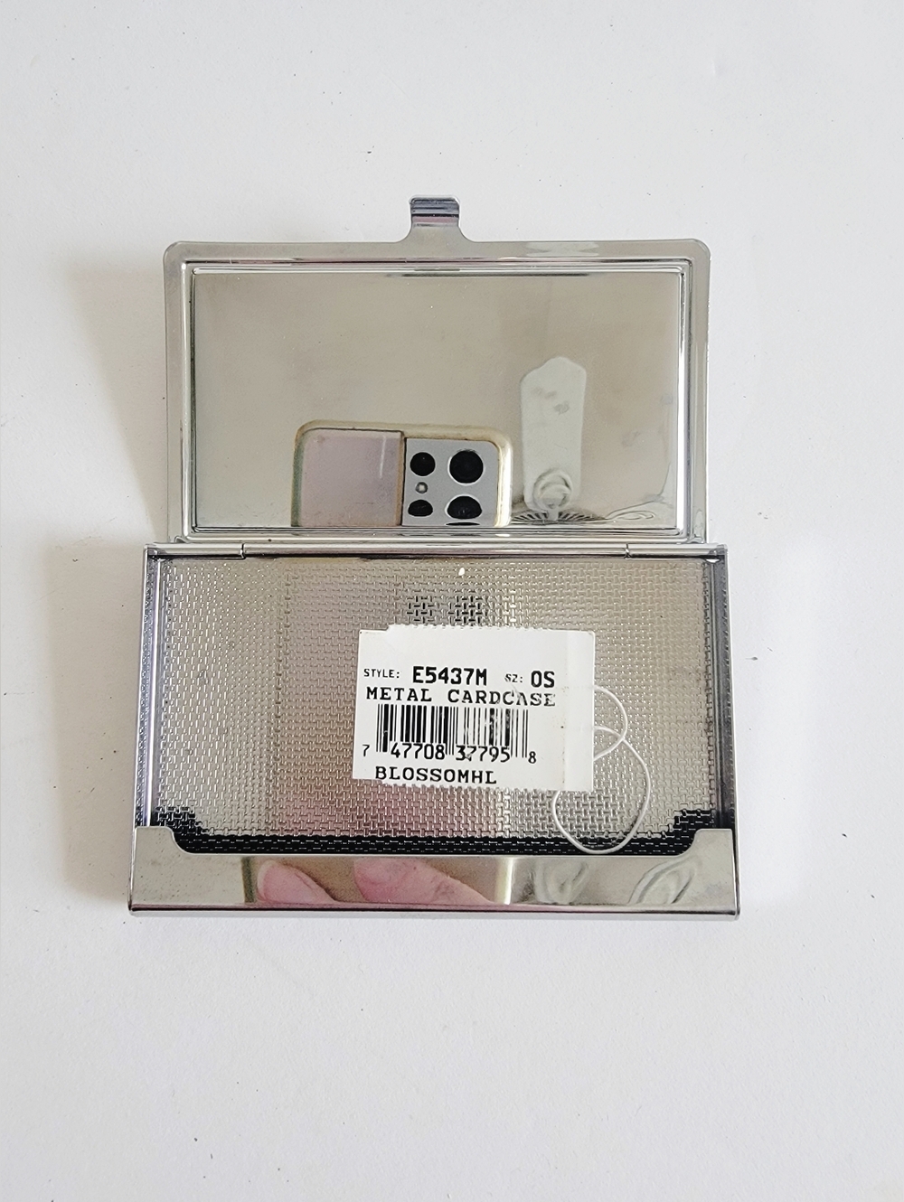 Brighton Blossom Floral Silver Metal Card Case Minimalist Cottagecore Minimalist - Picture 4 of 7